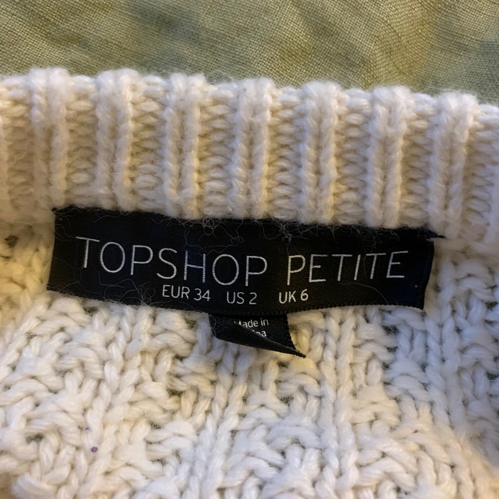 TOPSHOP Cream Cableknit Cropped Sweater - Picture 5 of 5